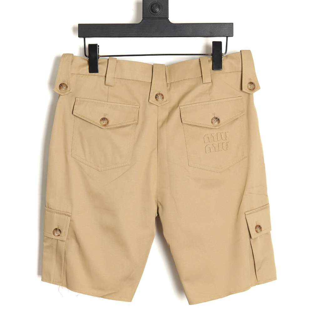 Miu Miu Bermuda Khaki Cargo Shorts