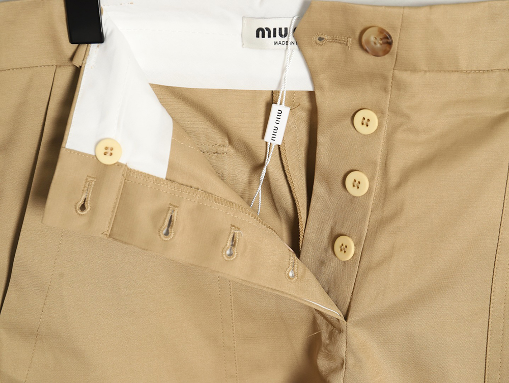 Miu Miu Bermuda Khaki Cargo Shorts