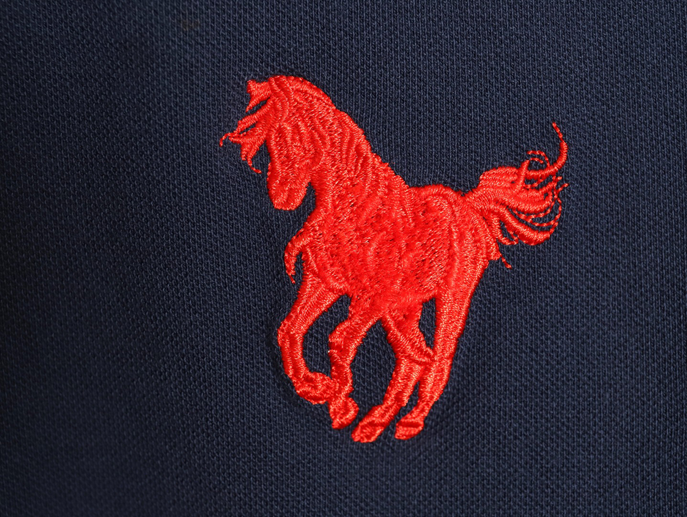 Balenciaga 24ss horse embroidered silhouette Polo short sleeve