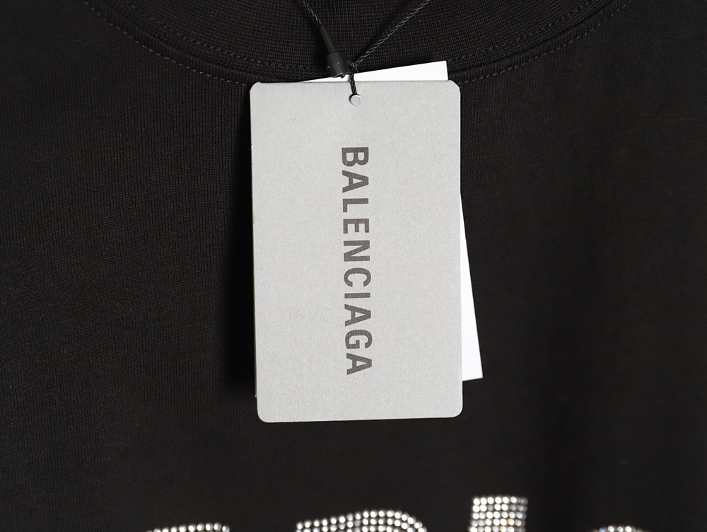 Balenciaga 24ss Paris series rhinestone letter short sleeves