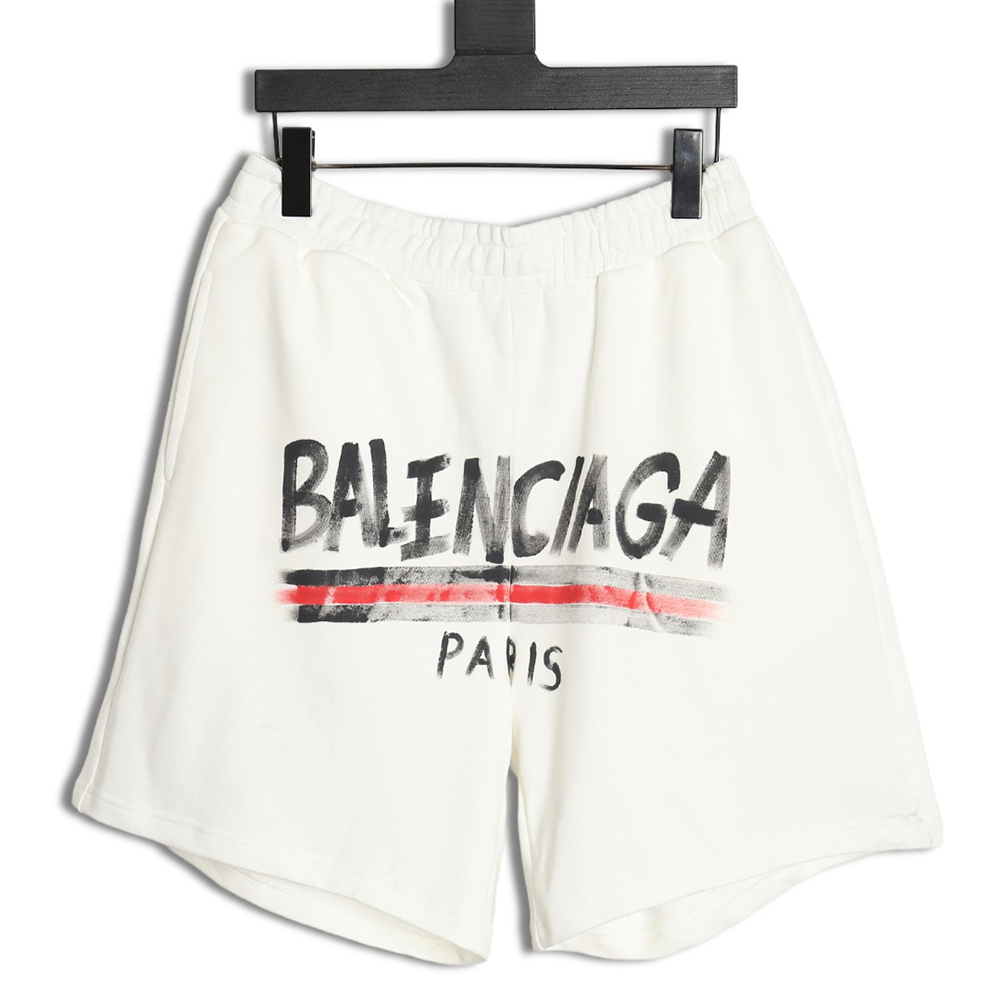 Balenciaga 24ss Coke logo hand-painted graffiti shorts