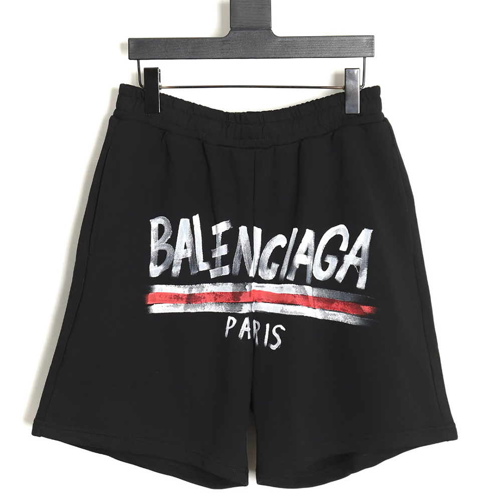 Balenciaga 24ss Coke logo hand-painted graffiti shorts TSK1