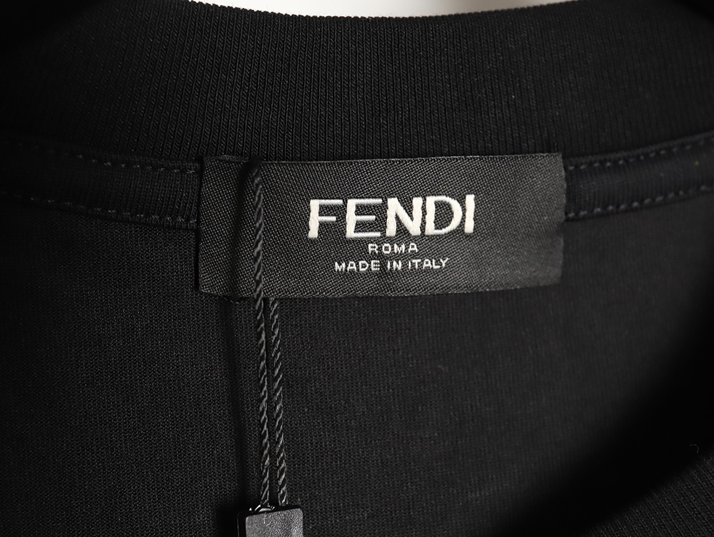 Fendi small logo color matching embroidered short sleeves