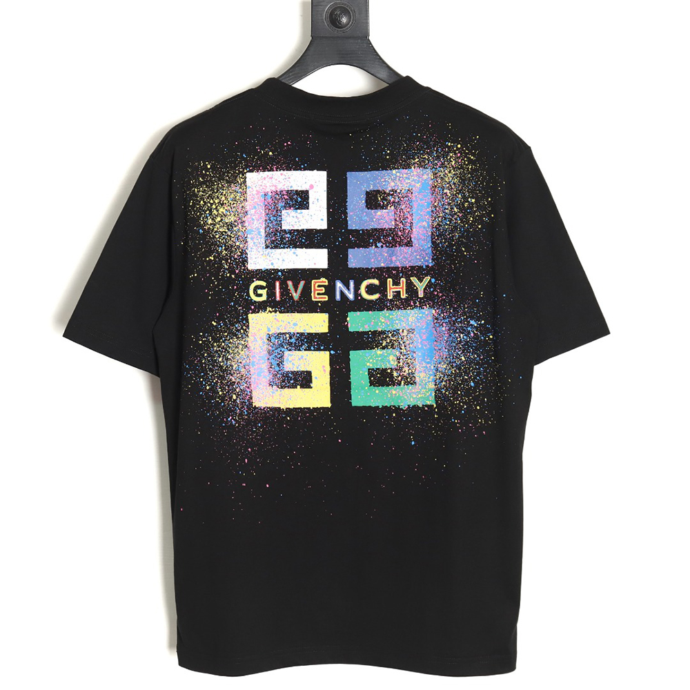 Givenchy colorful spray-painted logo print short sleeves TSK1