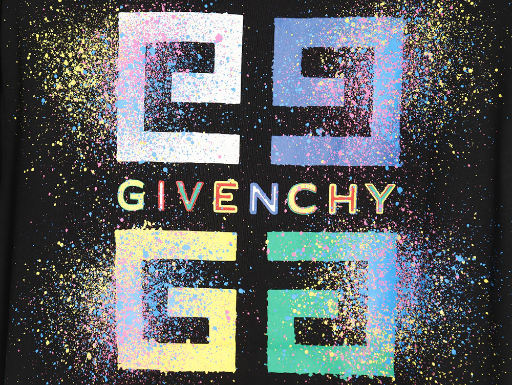 Givenchy colorful spray-painted logo print short sleeves TSK1