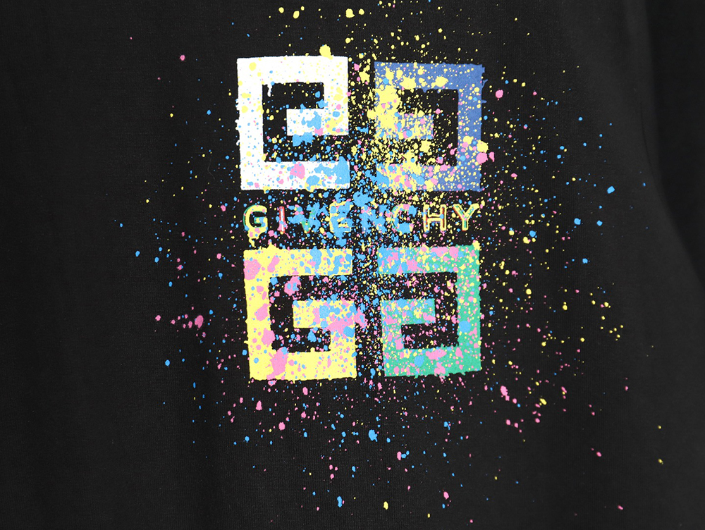 Givenchy colorful spray-painted logo print short sleeves TSK1