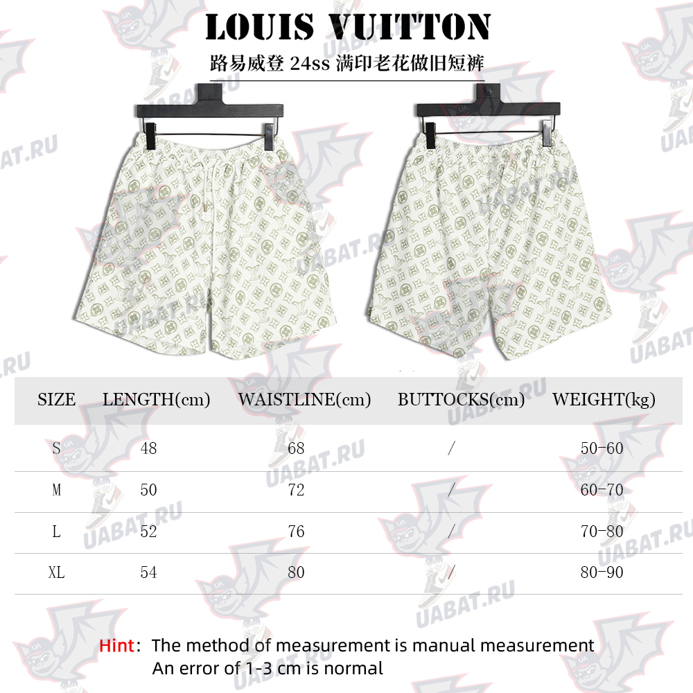 Louis Vuitton 24ss distressed shorts with printed monogram
