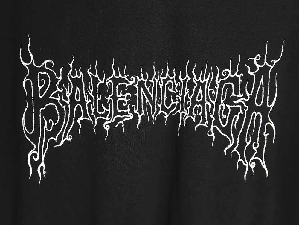 Balenciaga 24ss Gothic Sanskrit flame logo short-sleeved T-shirt