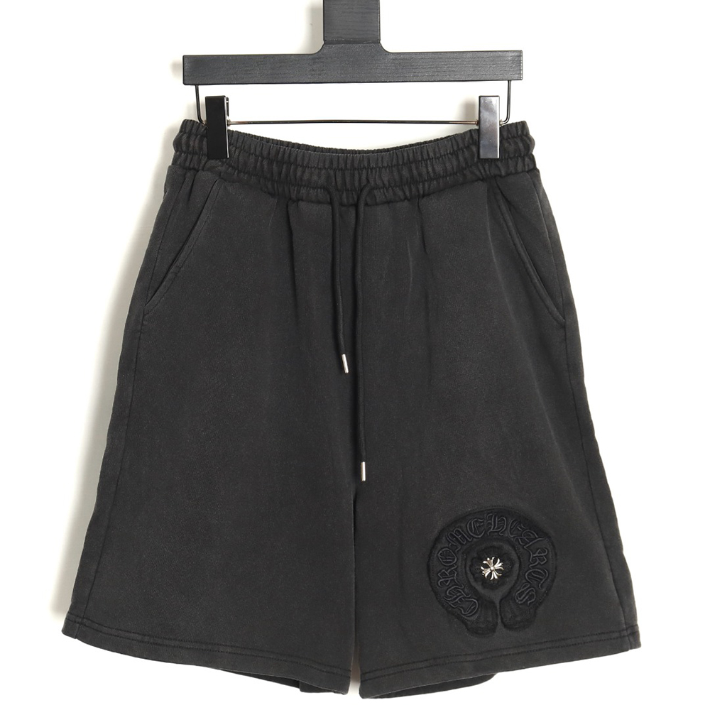 Chrome hearts distressed washed horseshoe shorts