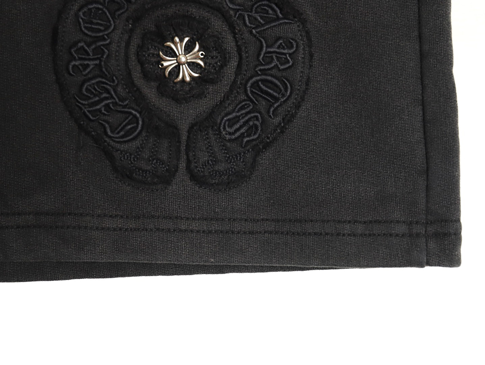 Chrome hearts distressed washed horseshoe shorts