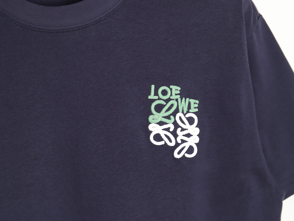 Loewe Contrast Color Embroidered LOGO Couple Short Sleeve T-Shirt TSK1