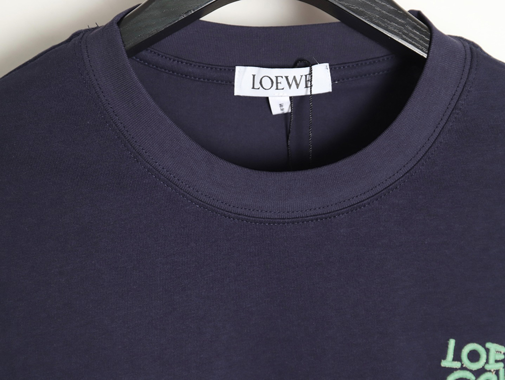 Loewe Contrast Color Embroidered LOGO Couple Short Sleeve T-Shirt TSK1