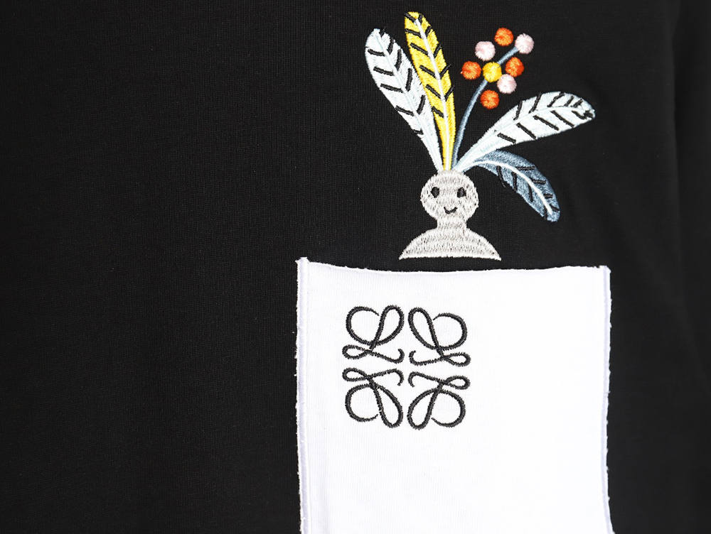 Loewe & SunaFujita 24ss Mandrake embroidered pocket short-sleeved T-shirt TSK1