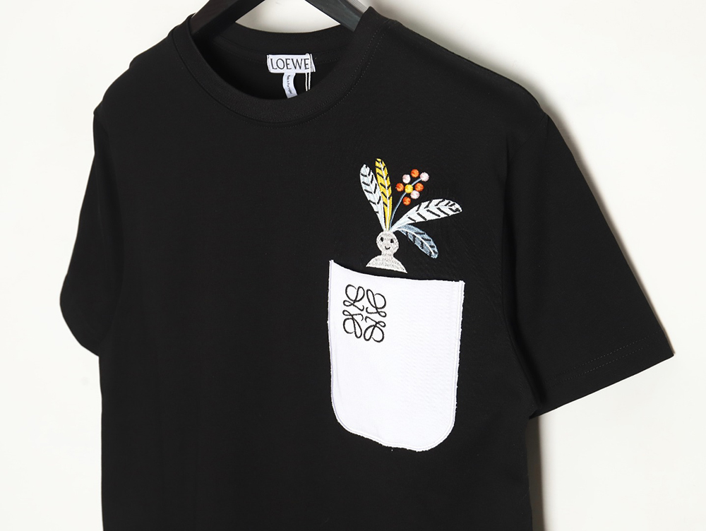 Loewe & SunaFujita 24ss Mandrake embroidered pocket short-sleeved T-shirt TSK1