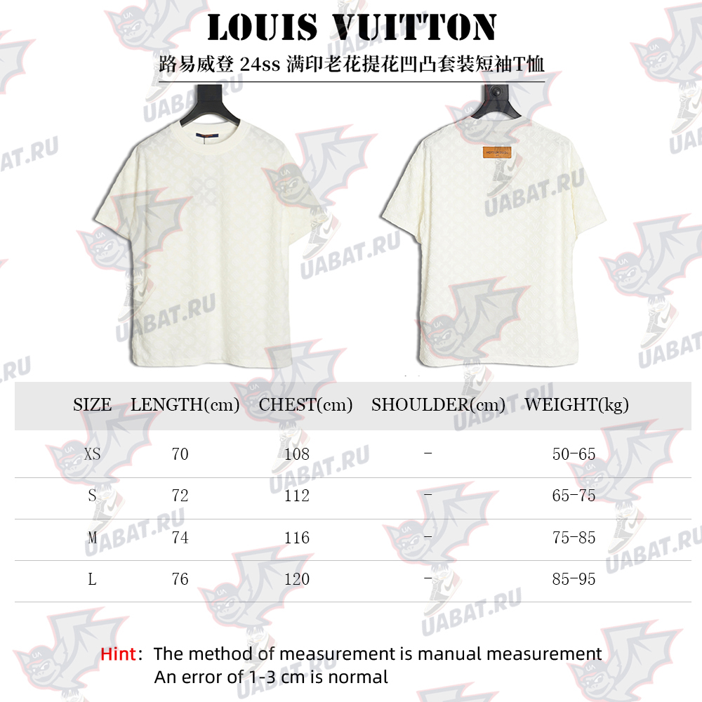 Louis vuitton 24ss full print monogram embossed T-shirt