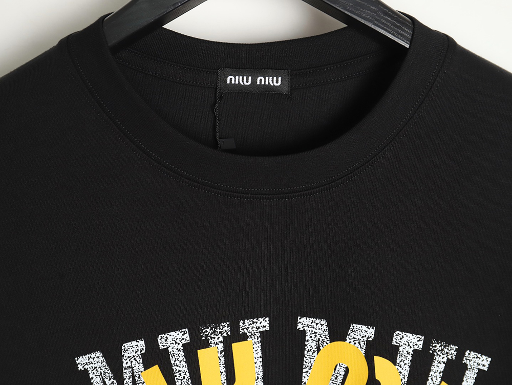 Miu Miu 24SS Blurred Letters Short Sleeve T-Shirt TSK1