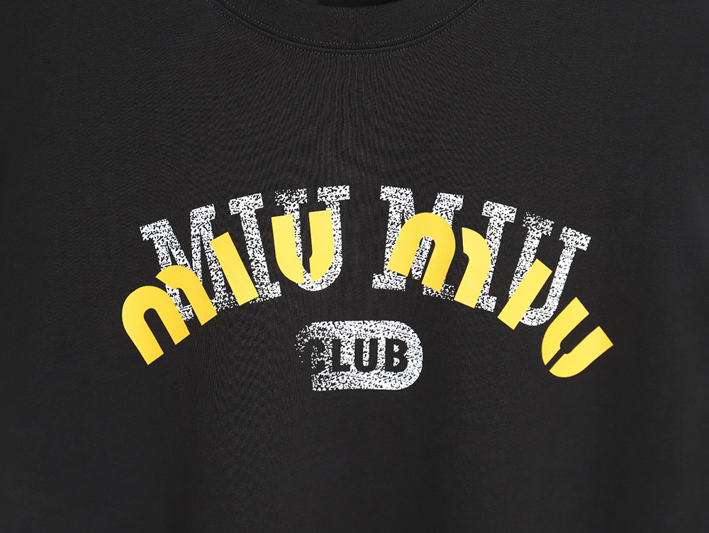 Miu Miu 24SS Blurred Letters Short Sleeve T-Shirt TSK1