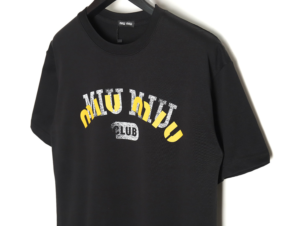 Miu Miu 24SS Blurred Letters Short Sleeve T-Shirt TSK1