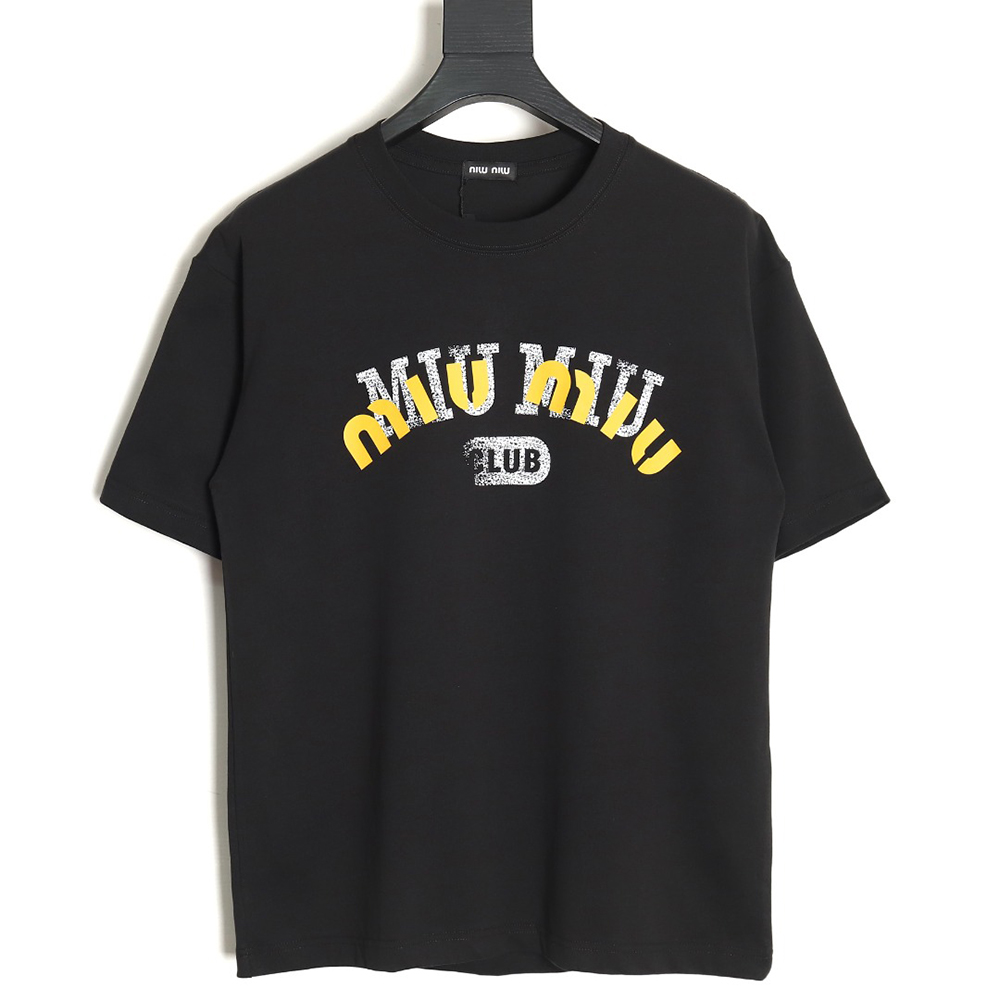 Miu Miu 24SS Blurred Letters Short Sleeve T-Shirt TSK1