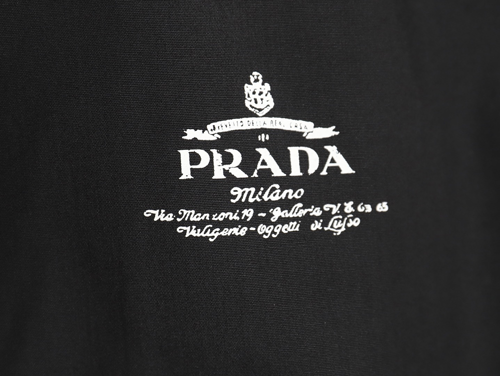 Prada 24SS slogan woven short-sleeved shirt TSK1