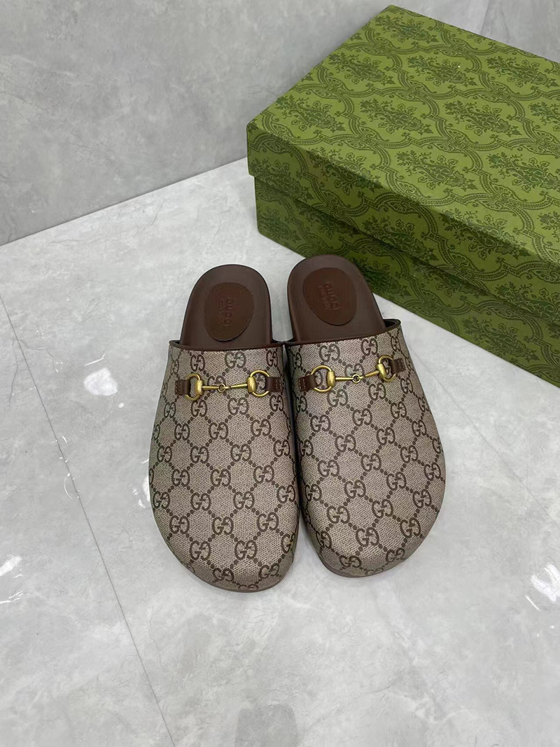 Gucci GG Supreme Horsebit Slippers