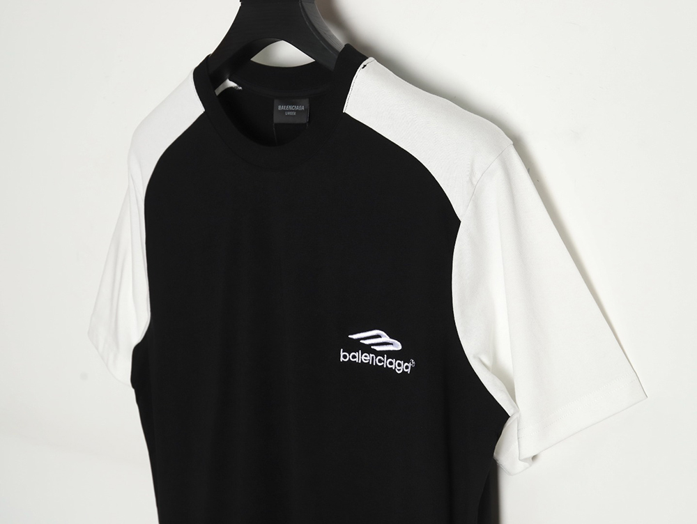 Balenciaga black and white 3M embroidered LOGO short-sleeved T-shirt