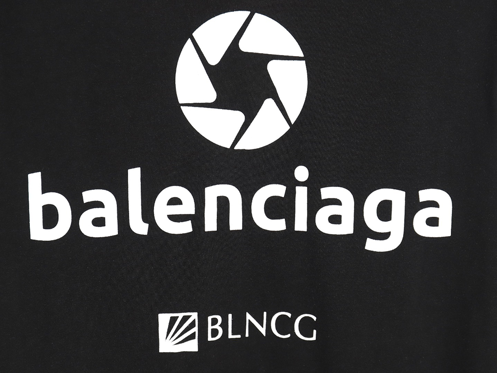 Balenciaga black and white 3M embroidered LOGO short-sleeved T-shirt