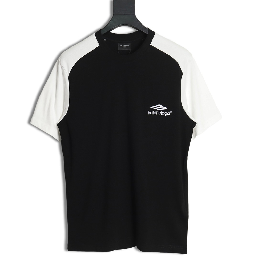 Balenciaga black and white 3M embroidered LOGO short-sleeved T-shirt