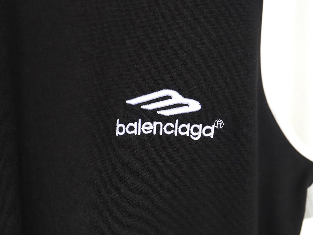 Balenciaga black and white 3M embroidered LOGO short-sleeved T-shirt