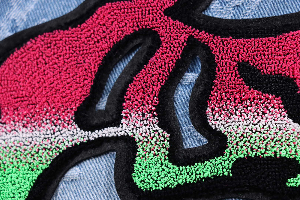 Louis Vuitton Graffiti Gradient Embroidered Jeans