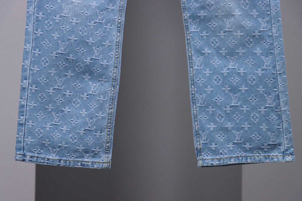 Louis Vuitton Graffiti Gradient Embroidered Jeans