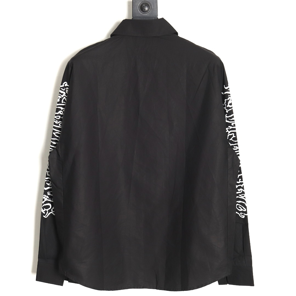 Balenciaga 24FW hollow flame totem print long-sleeved shirt