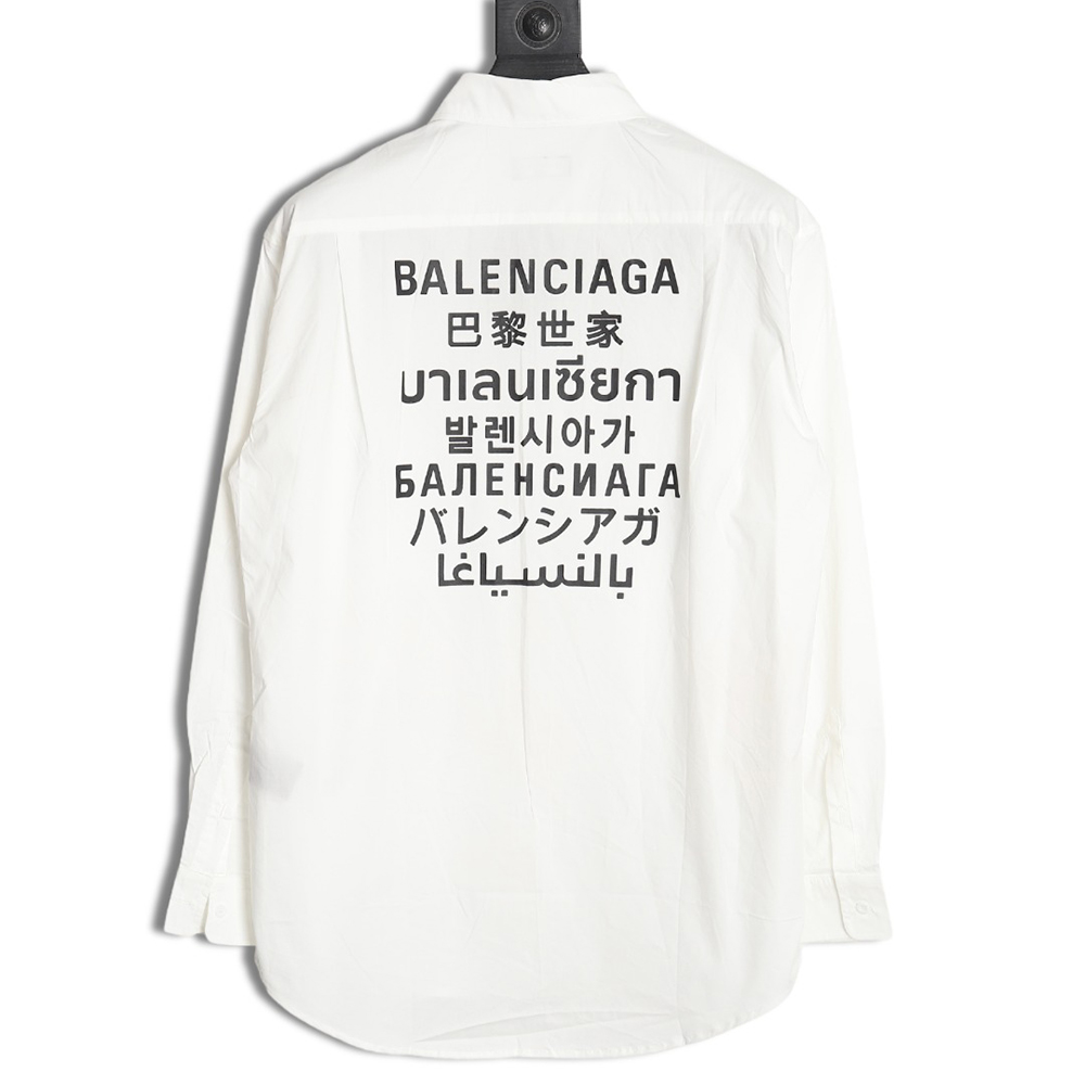 Balenciaga 24FW seven languages print long-sleeved shirt