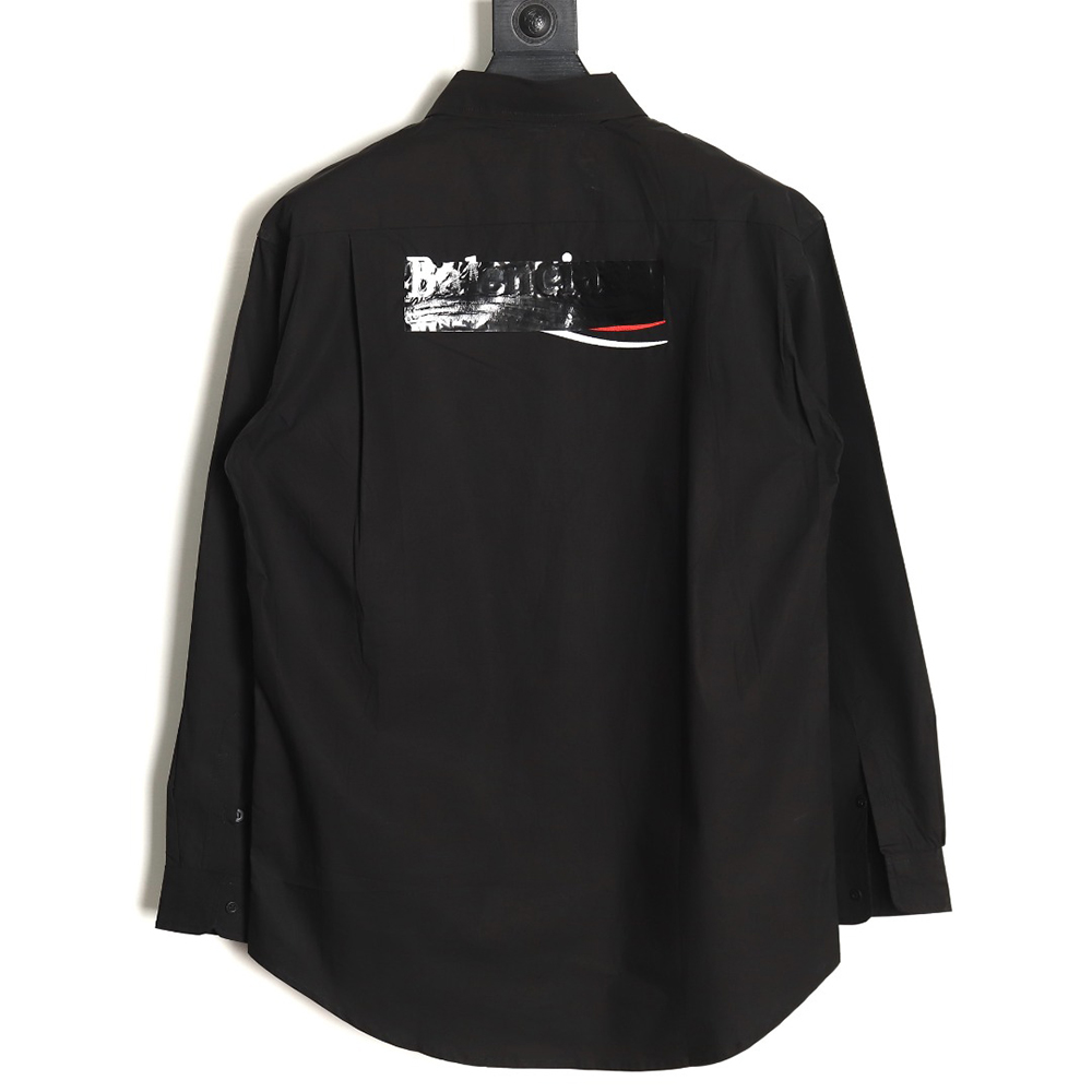 Balenciaga 24FW laminated altered embroidered coke long-sleeved shirt