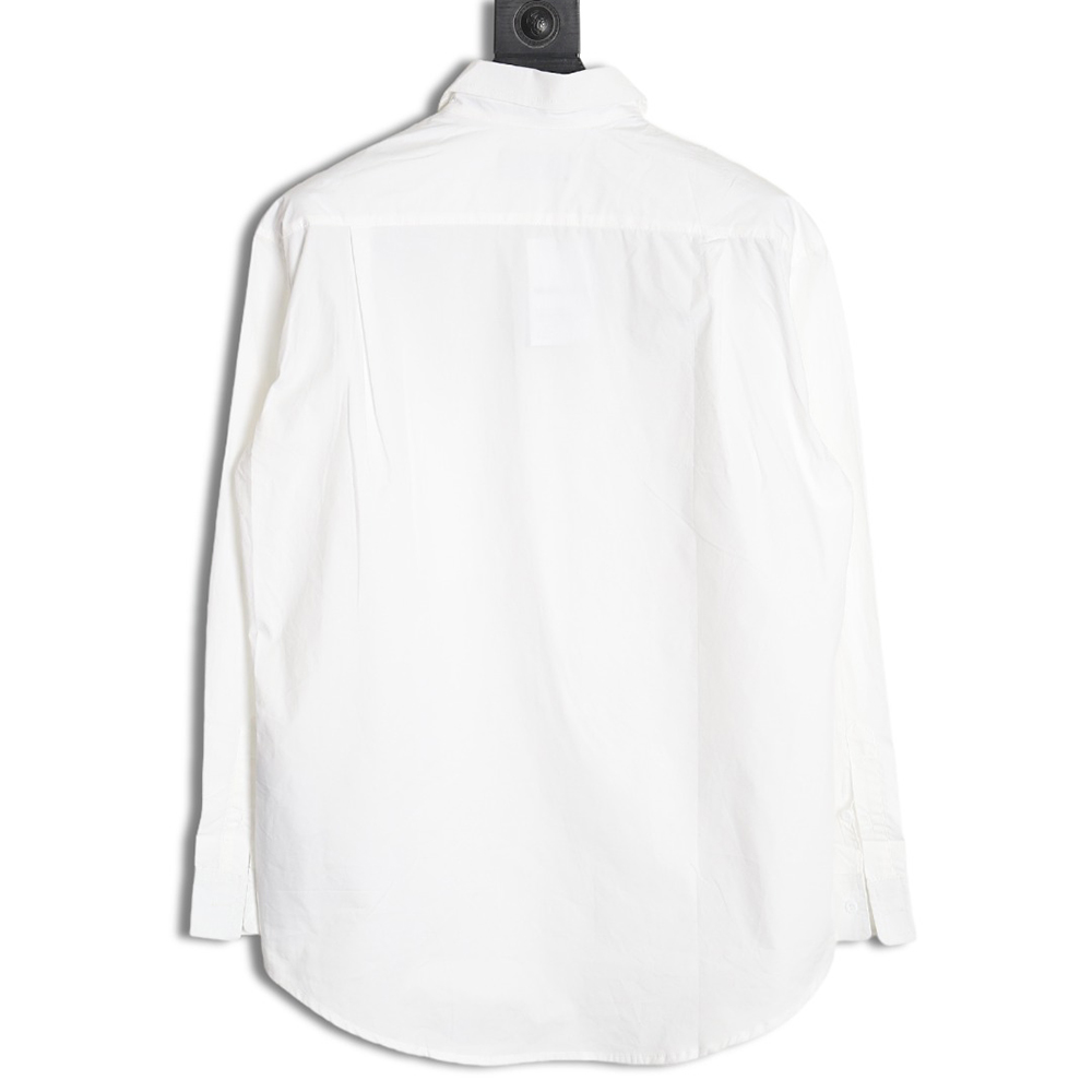 Balenciaga 24FW collar letter embroidered long-sleeved shirt