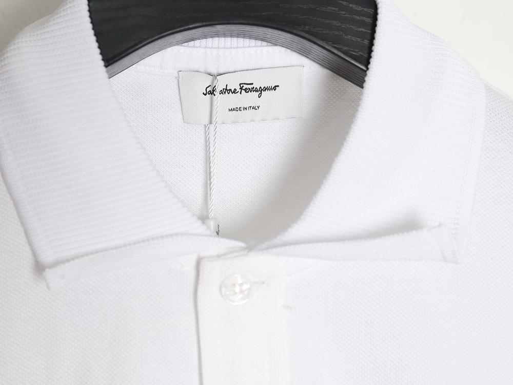 Ferragamo 24ss chest embroidered letter small logo Polo short sleeve