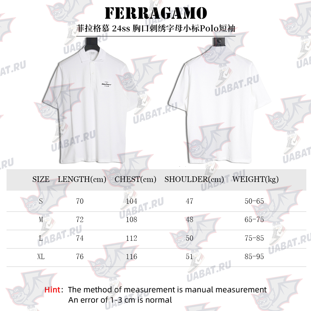 Ferragamo 24ss chest embroidered letter small logo Polo short sleeve