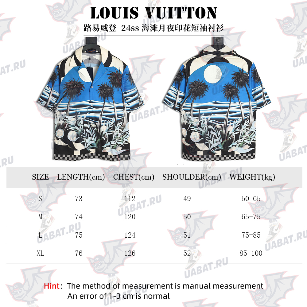 Louis Vuitton 24ss Beach Moonlight Print Short Sleeve Shirt