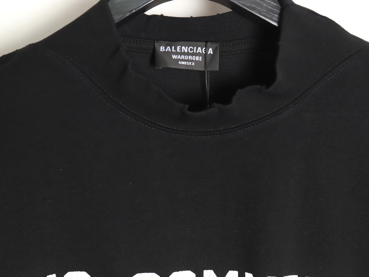 Balenciaga No Comments Cracked Print Washed Ripped Short Sleeve T-shirt TSK1