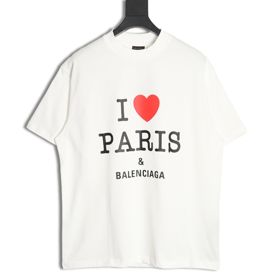 Balenciaga 24SS Valentine's Day limited edition heart print short-sleeved T-shirt