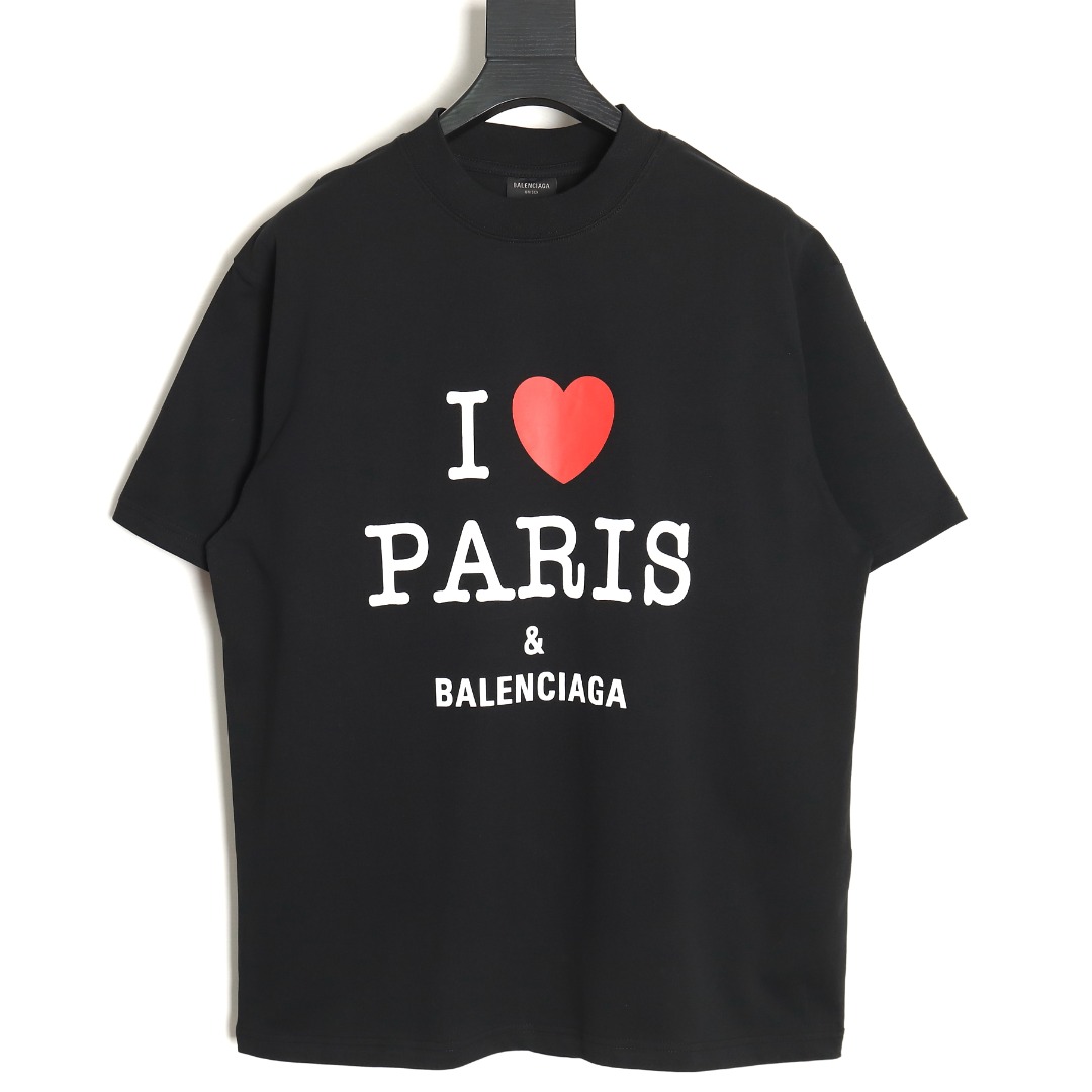 Balenciaga 24SS Valentine's Day limited edition heart print short-sleeved T-shirt TSK1