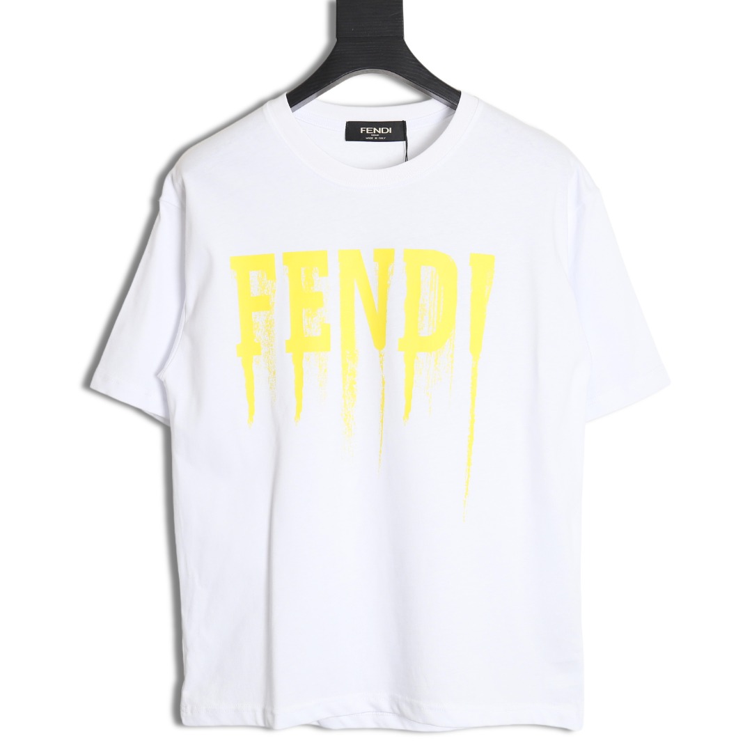 Fendi 24SS painted lettering short-sleeved T-shirt