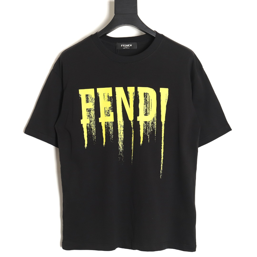 Fendi 24SS painted lettering short-sleeved T-shirt TSK1