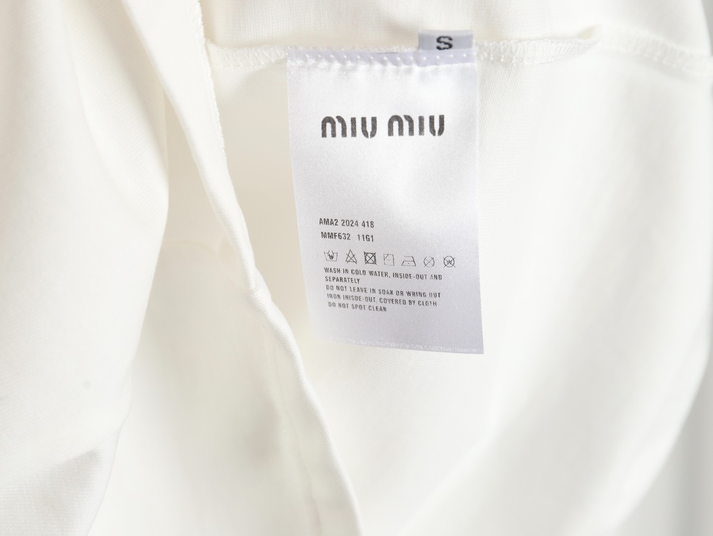 Miu Miu 24SS rhinestone lettering short-sleeved T-shirt