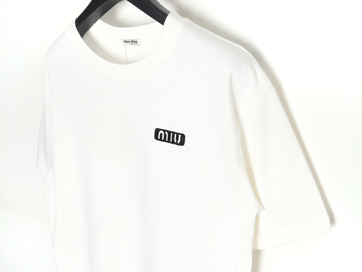 Miu Miu 24SS rhinestone lettering short-sleeved T-shirt