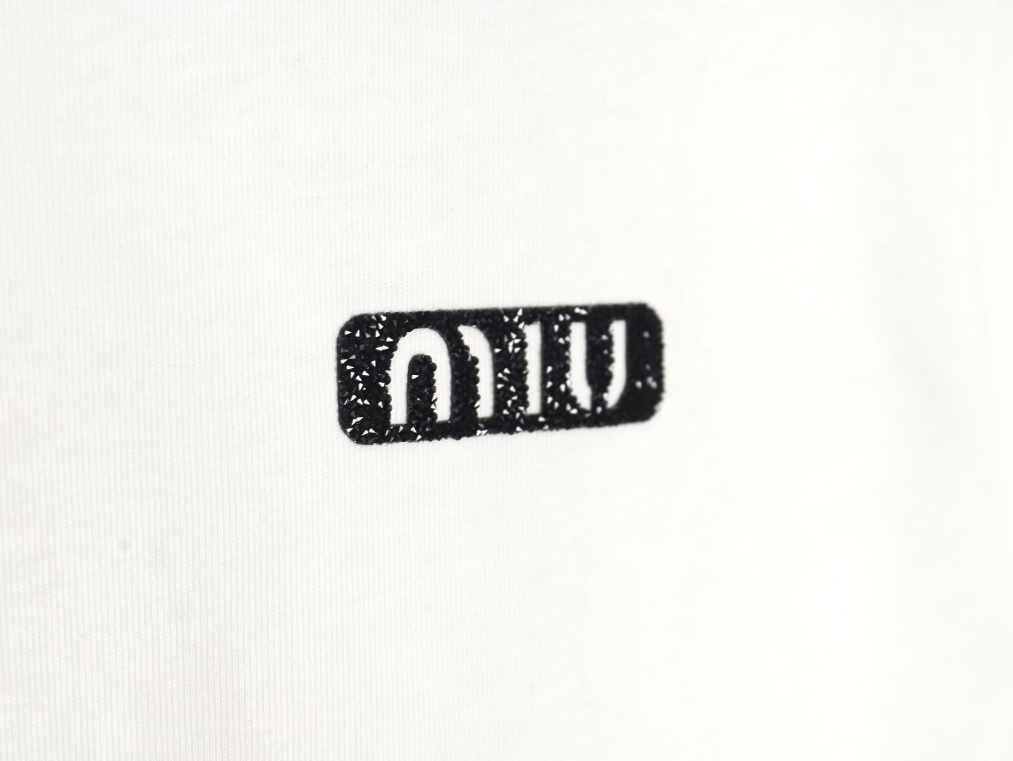 Miu Miu 24SS rhinestone lettering short-sleeved T-shirt