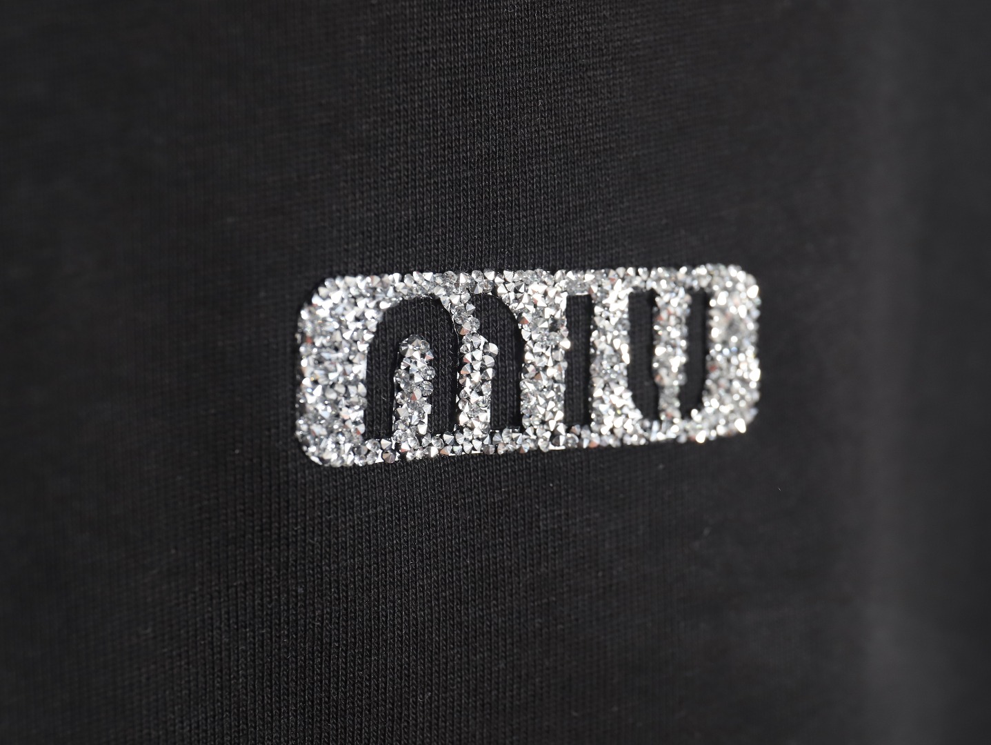 Miu Miu 24SS rhinestone lettering short-sleeved T-shirt