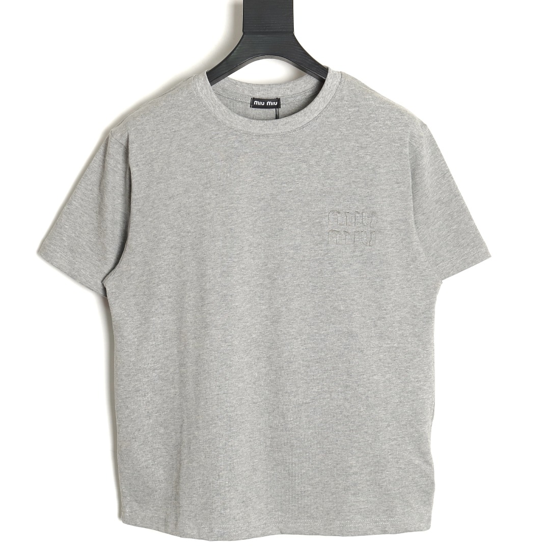 miu miu short-sleeved T-shirt with small logo patch TSK1