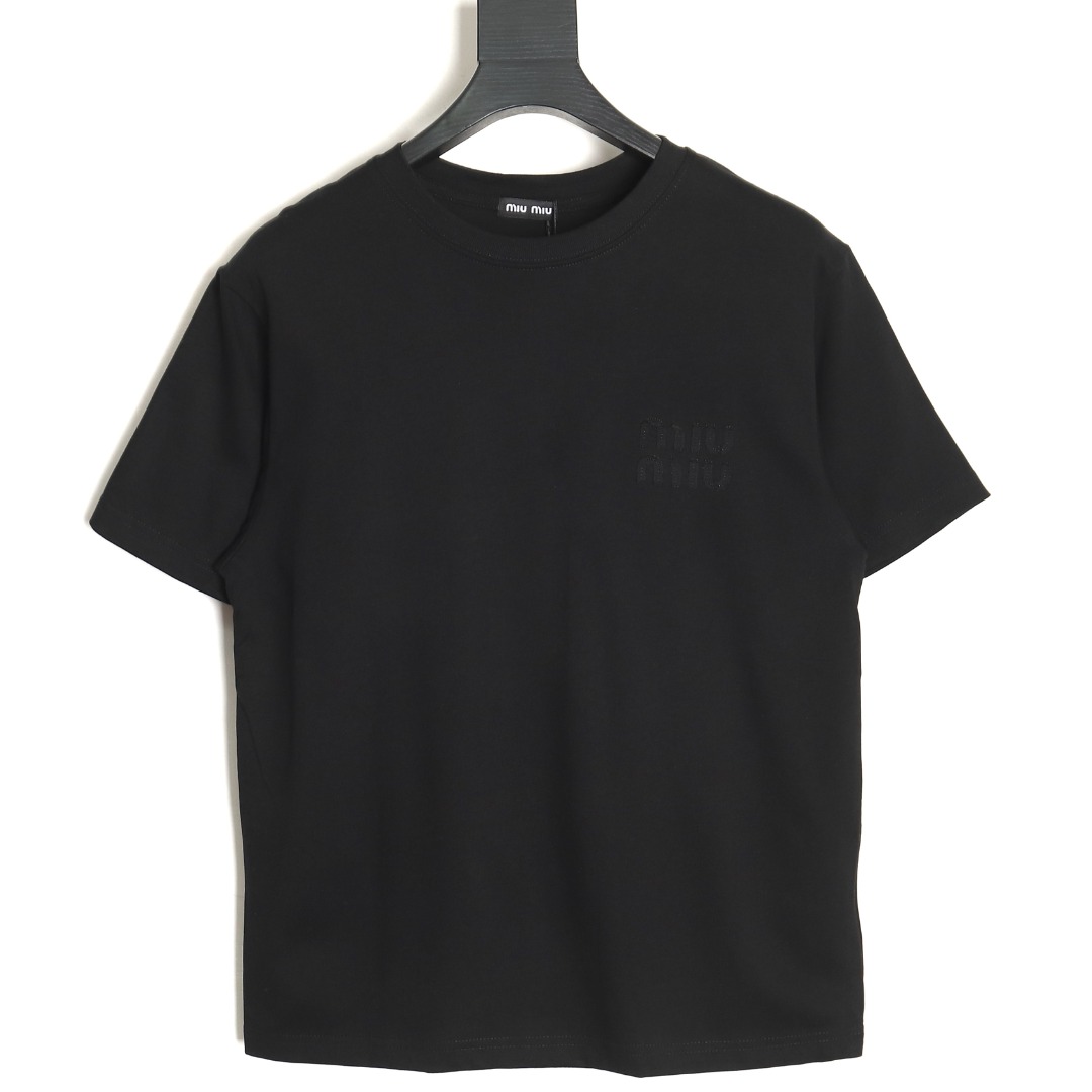 miu miu short-sleeved T-shirt with small logo patch TSK2