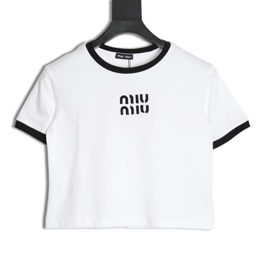 miumiu patch logo short-sleeved T-shirt